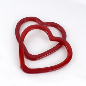 Meetee BF406 Red Heart-shaped Hand Pull Resin Ring Translucent Handle Handmade Diy Material Bag Accessories