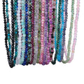 Natural Stone Jewelry Pink Quartz Crystal Tourmaline Faceted Rainbow Gemstones Round Beads Chunky Stone Necklace Women