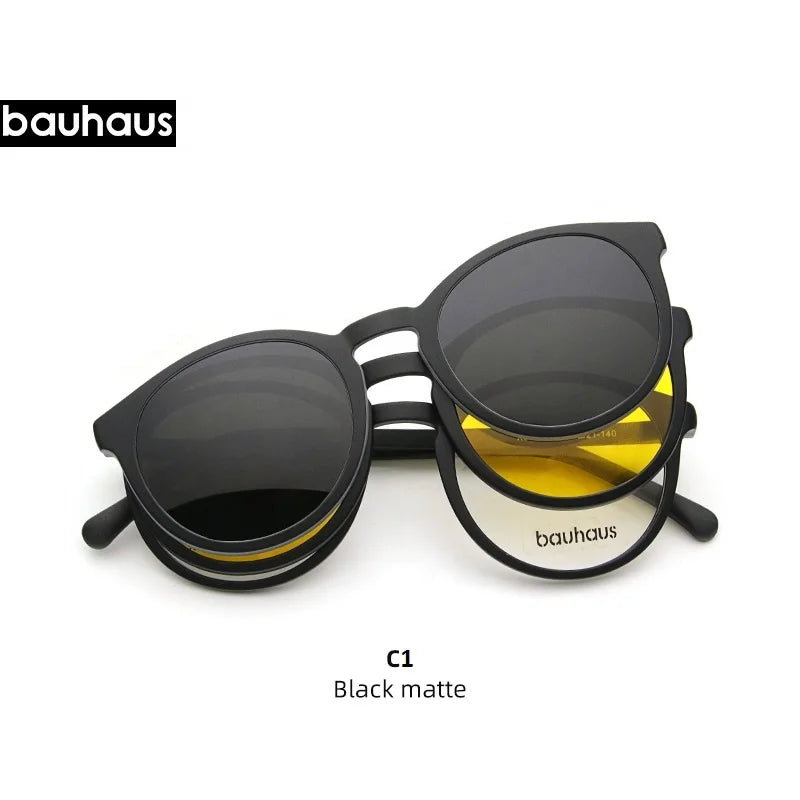 X3181 High Quality 2 in 1 Round Fashion Magnetic Night Vision Sunglasses