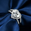 Silver Ring  Heart Shape Moissanite Ring Gemstone Fine Quality Wedding Rings with Jewelry Box