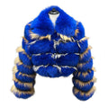 Jancoco Custom Luxury Winter Colorful Fur Jacket Crop Real Fox Fur Coat Women
