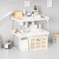 Multifunctional Study White Innovative Office Desktop Storage Rack Plastic Desktop Organizer