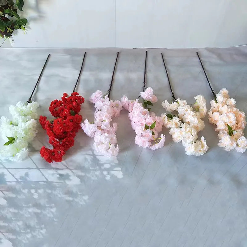 EG-VG071 Wholesale Wedding Table Tree Decoration White Purple Artificial Silk Cherry Blossom Flowers Branches