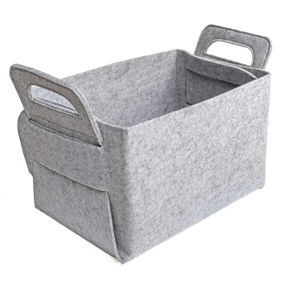 Collapsible Rectangular Felt Storage Bins with Handles Large Laundry Basket Storage