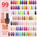 Wholesale 15ml Private Label Glitter Matte Nude 60 Colors Nail Lacquer Set Kit 3 in 1 Vegan Uv Led Gel Nail Gel Polish Set