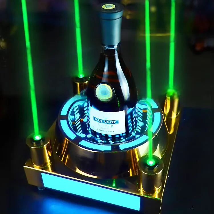 Eco-Friendly Rechargeable XO for Champagne LED Bottle Presenter Glorifier Display Stand Holder with Laser Lighting