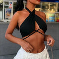Y2k New Summer Solid Color Backless Chest Strapping Women's Clothing European and American Single Piece Top Vest SML