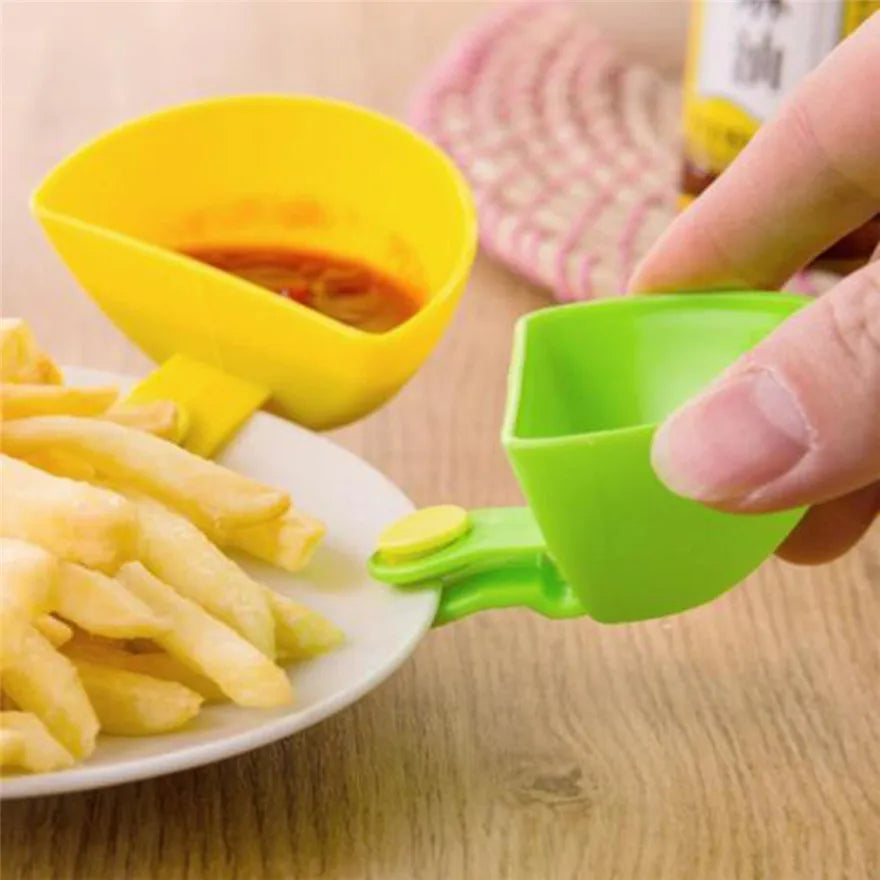 HelloWorld Small Clip Seasoning Dish #1205 A1# 1PCS Assorted Seasoning Sugar Salad Tomato Paste Sauce Dishes Kitchen Clip Bowl Dip