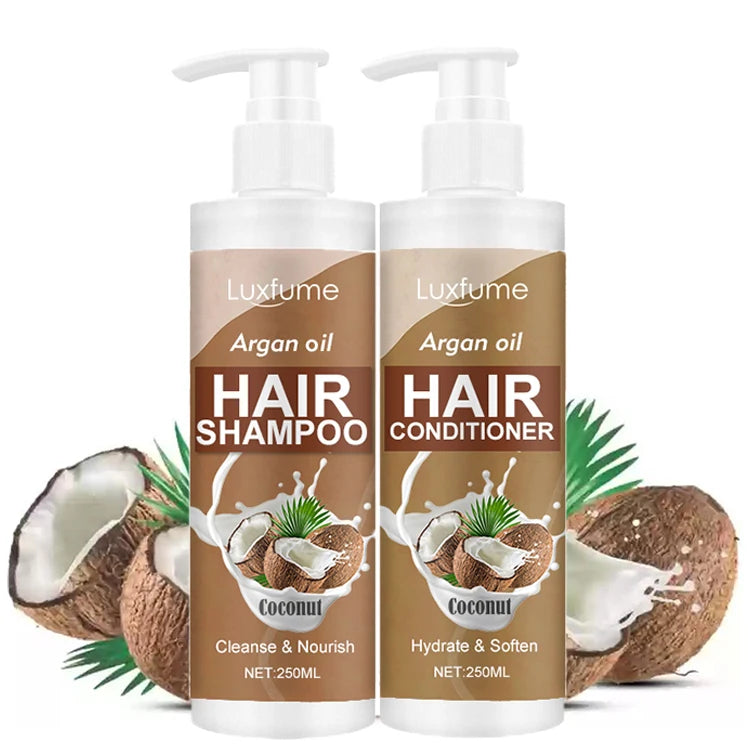 Luxfume Argan Oil Coconut Shampoo Conditioner Hair Mask Set