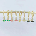 EC1841 Dainty Mini 18k Gold Plated Pave CZ Diamond Crystal Ears of Corn Corn on the Cob Miniature Food Huggies Hoops Earrings