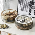 Food Storage Factory Custom Clear Food Storage Box Snack Fruit Tray Round Plastic Divided Serving Tray With Exquisite Lids