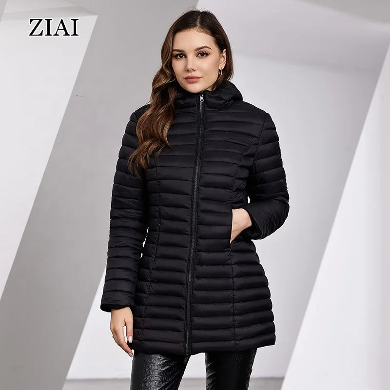 Fashion Black Waterproof Reversible Short Shiny Hooded Puffer Coat for Women