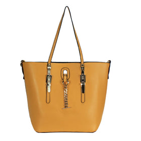 Custom Simple Fashion Style Pure Color PU Single Shoulder Casual Tote Women Leather 2 Pcs Handbag Set