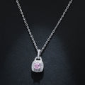 925 Sterling Silver Zircon Lock Necklaces Pendant Fashion Sterling Silver Jewelry Statement for Women Bijoux