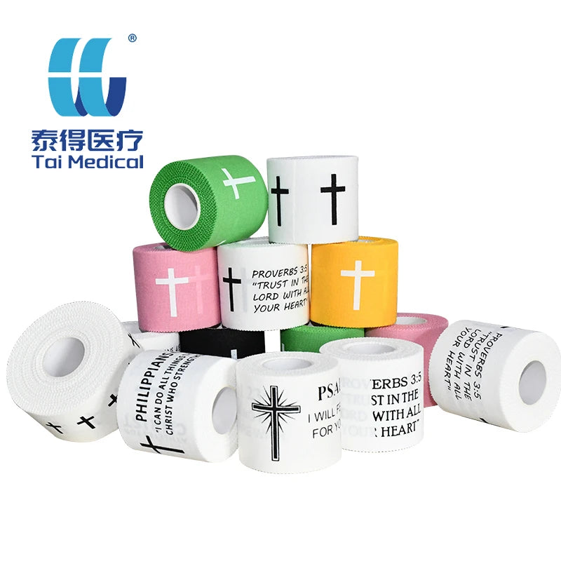 Custom Pattern 5cm X 7m Zinc Oxide Sports Tape Cotton Athletic Tape with Adhesive Bandage  Sports Injury Support Strapping Tape