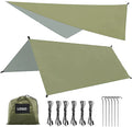 Woqi Ultimate Outdoor Relaxation Multi-Functional Rhomboid Canopy Hammock Tent with Pole Rain Fly for Beach & Camping