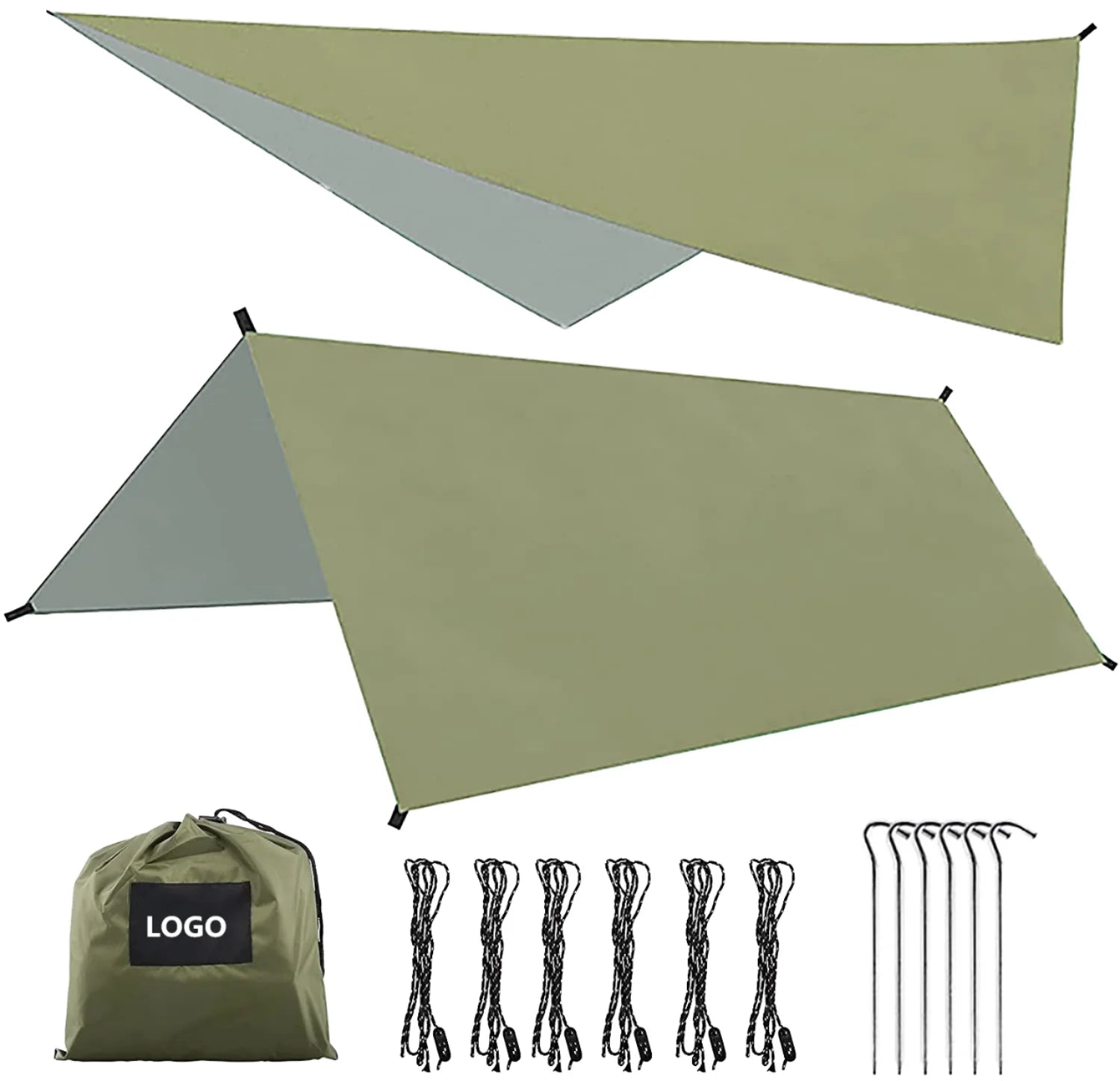 Woqi Ultimate Outdoor Relaxation Multi-Functional Rhomboid Canopy Hammock Tent with Pole Rain Fly for Beach & Camping