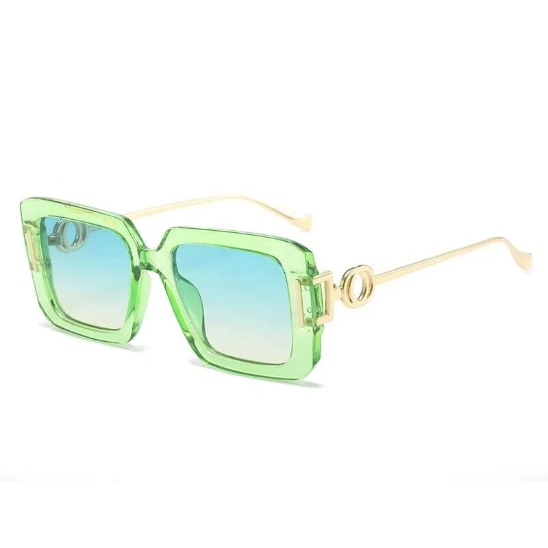 2024 Square Frame Fashion Metal Unisex Street Popular Men and Women Fashion Sunglasses