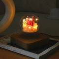 HCNT Romantic Personalized Gift Levitating Rotating Glass Forever Rose Lamp with White LED Creative Home Decor