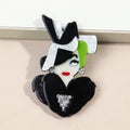 Hip Hop Trendy Modern Ladies Dress Mink Top Hat Personalized Resin Corsage Acrylic Stitching Custom Brooch Wedding Engagement