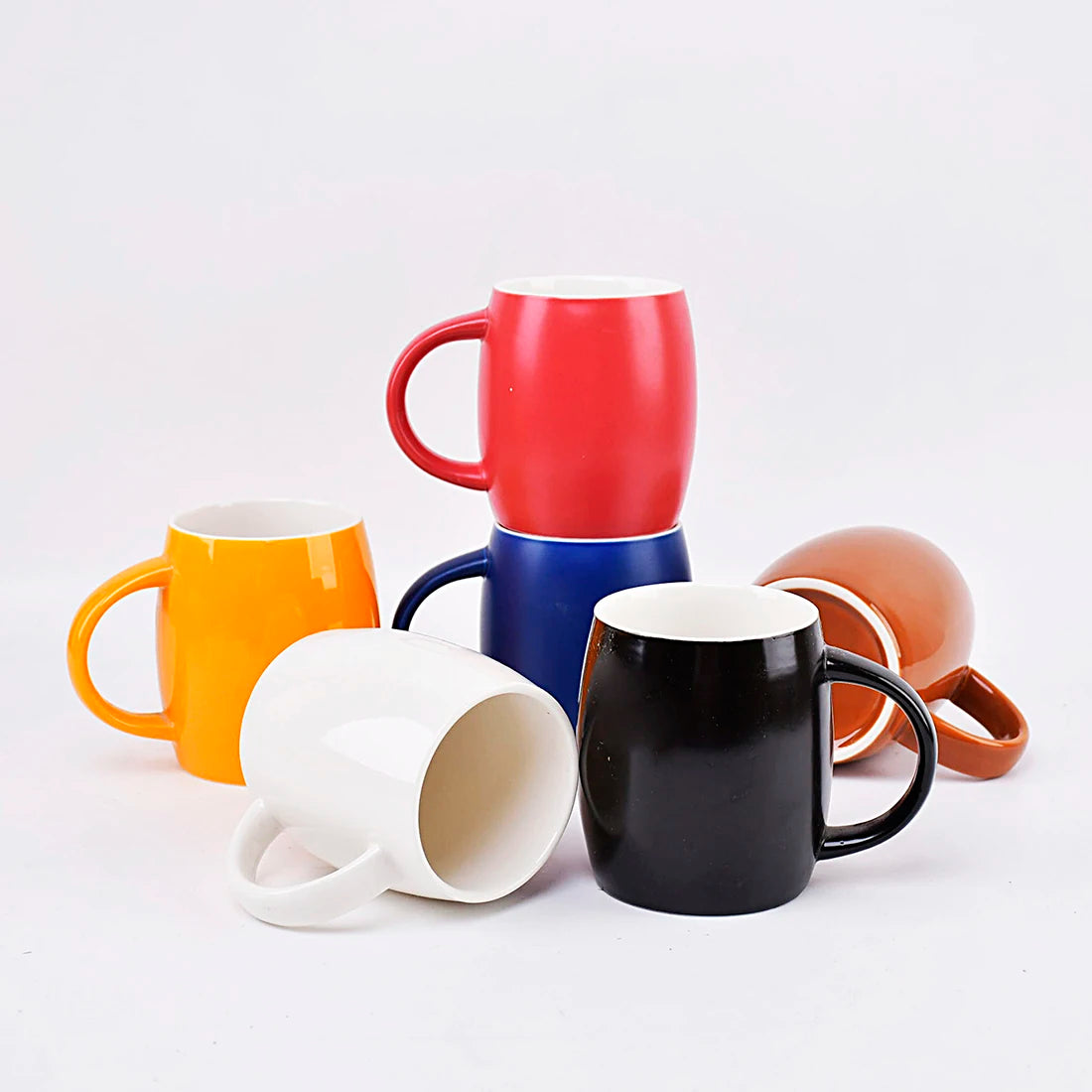 Wholesale Factory Direct Orange Ceramic Porcelain Eco-Friendly Minimalist Coffee Mugs Tea Cups Saucers Back School Cheap Price