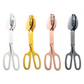 Wholesale Kitchen Silicone Scissor-Handled Serving Spatula Tongs Stainless Steel Salad Bread Clip Buffet Steak Cooking Food