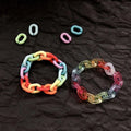 Hips Hop Thick Chain Female Bracelet Clear Transparent Colorful Acrylic Plastic Resin Bracelet