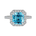 Fine Jewelry Wholesale Price Engagement Wedding Silver Rings 5a Cz Asscher Cut Stone Loose Gemstone Women's Rings