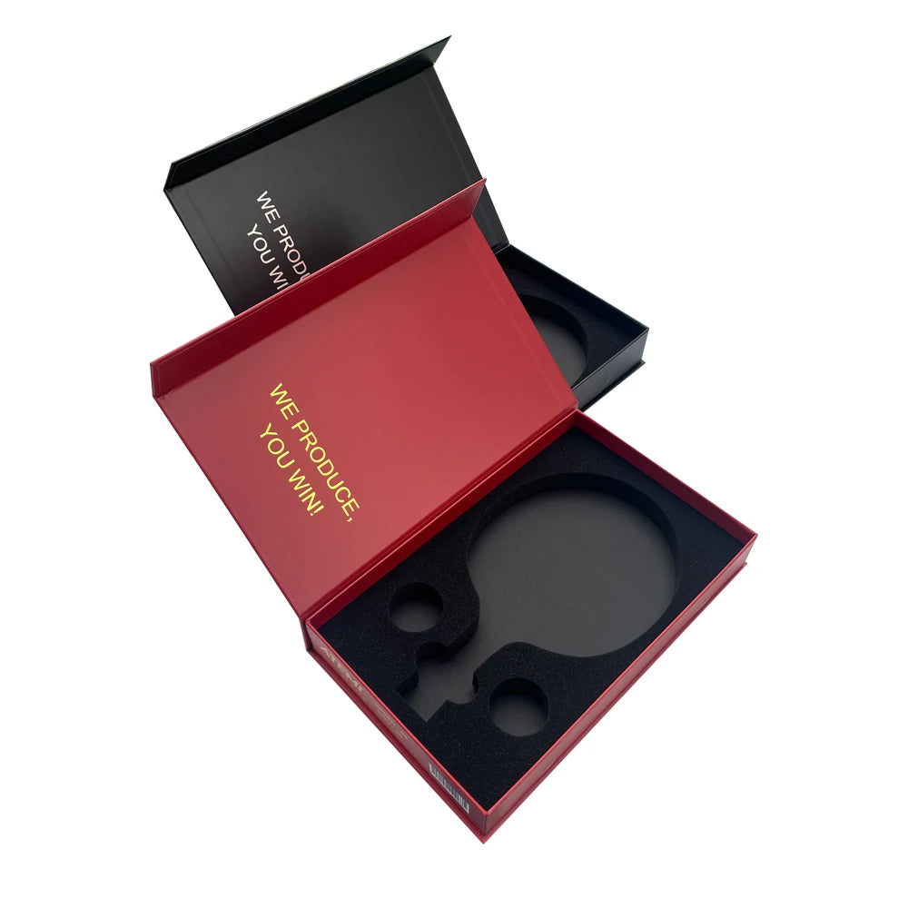 Personalized Black Gift Boxes With Magnetic Lid and Foam Insert