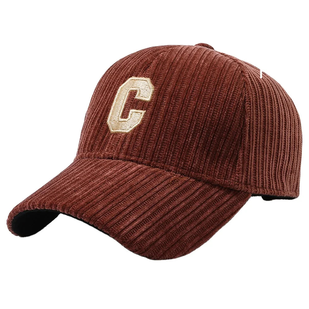 Wholesale Cured Brim 6 Panel Blank Patch Sport Hat Custom Logo Letter Embroidered Custom Corduroy Baseball Cap