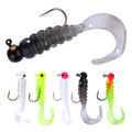 HENGJIA Wholesale 7pieces/bag Lead Hook Bait Soft Lure Fishing Plastic T-tail Lure Fishing New Style Hook Lure Soft