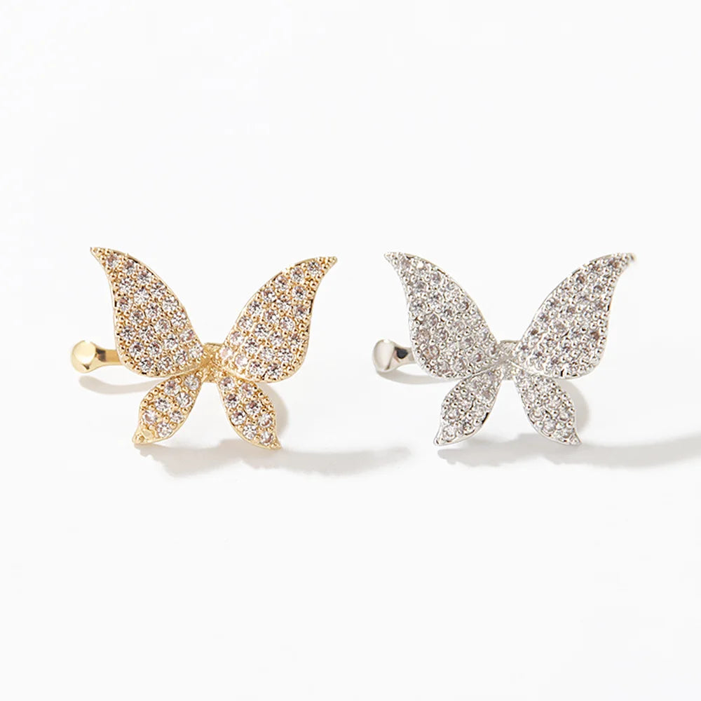 Joyas Fashion Jewelry Elegant Zircon Custom butterfly Designer Ear Cuff Earrings for Women