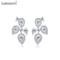 LUOTEEMI Stud Cubic Zirconia Woman Fashion Earing Popular Trendy Jewelry Zircon Lady Simple Flower Earrings
