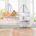 Collapsible Drying Basket Handled Laundry Basket Dry Clothes Basket Folding Mesh Bag Hanger Clothes