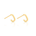 Chris April 316L Stainless Steel U-turn Small 18k Gold Plated Hoops Earrings for Women