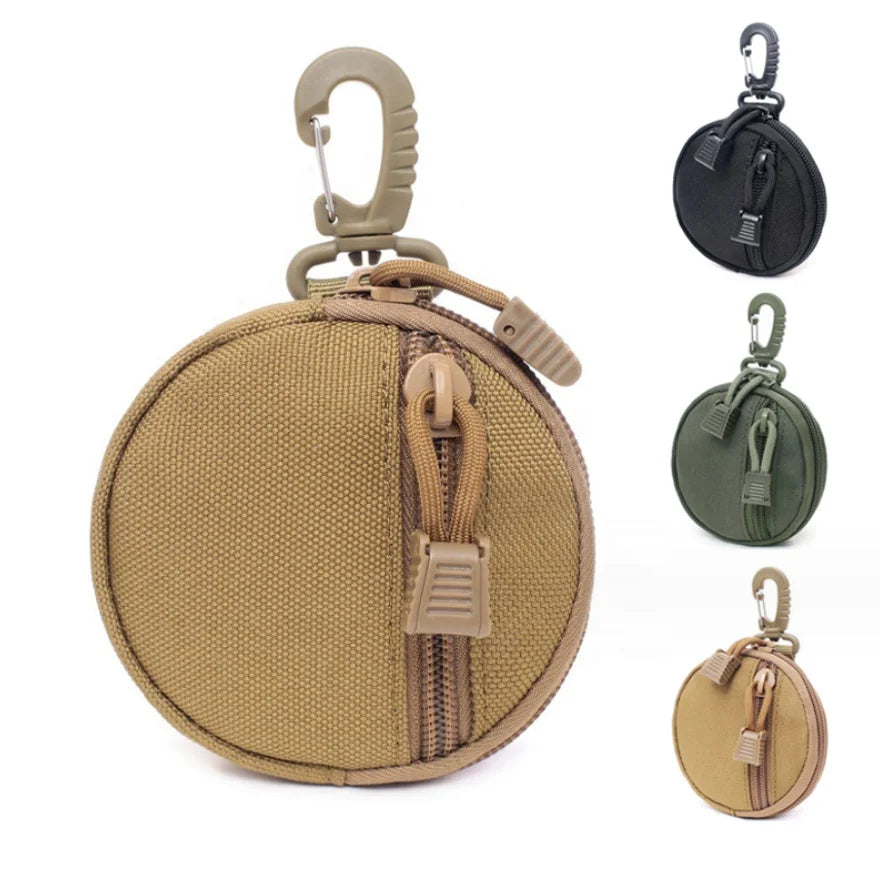 2026 Outdoor Pocket Bag Men's Oxford Key Wallet Multi-functional Portable Pouch Bags Waist Keychain Change Case Small Round Bag