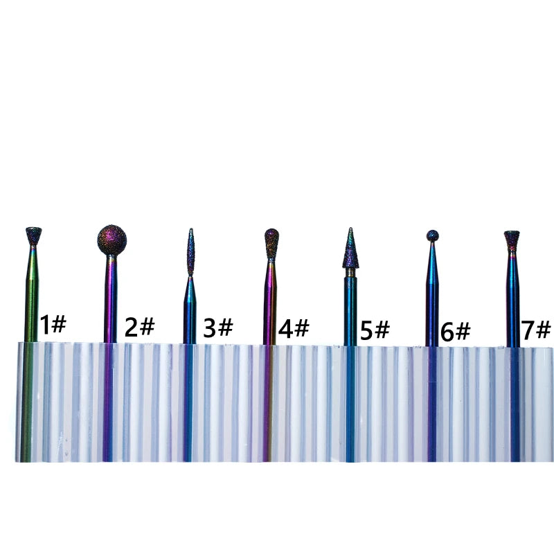 Rainbow Color Diamond Nail Drill Bit Manicure Scissors Product