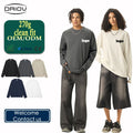 32S Double Yarn Knitted Clean Fit 270G Heavyweight 100% Cotton Eco-Friendly Long Sleeve T-Shirt Men Wholesale Custom Logo