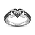 Two Colors Trendy Infinite Love Motif Two-tone Heart Promise Ring For Valentine's Day Gift High Quality Rings