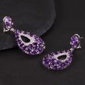 W0447 Abiding Trendy Designs High-End Jewelry Bridal Wholesale Gemstone 925 Sterling Silver Statement Amethyst Earrings