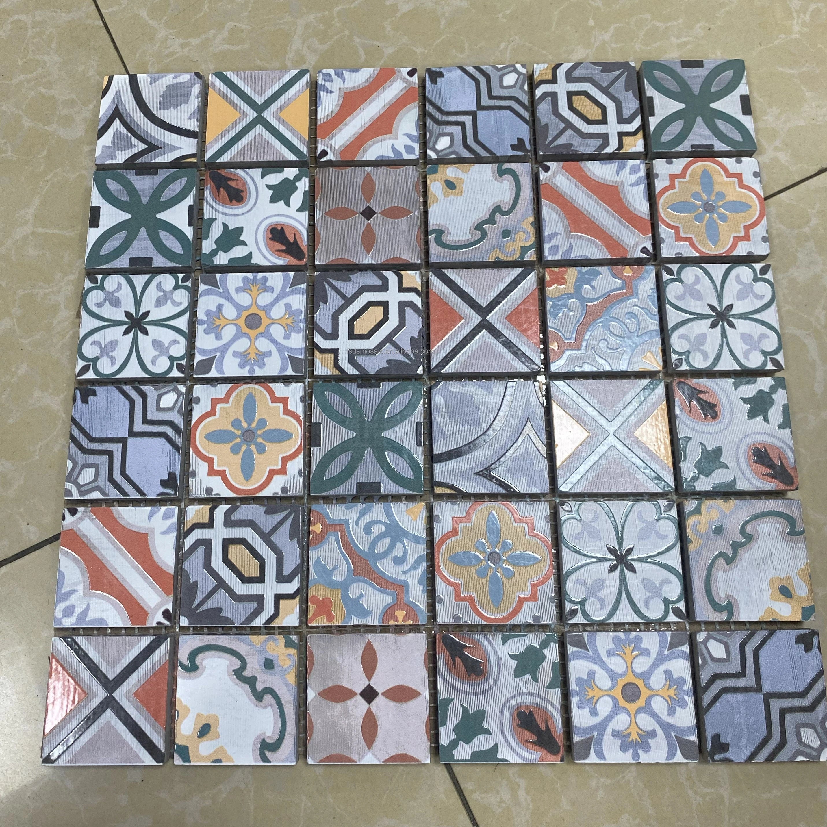 Inkjet Printed Morroco Pattern Stone Marble Mosaic Tile Wall and Floor Tile