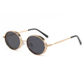 Oval Metal Gold Frame Steampunk Fashion Sunglasses Women Men New Style Retro Vintage Eyewear Thick Side Unisex Sun Glasses