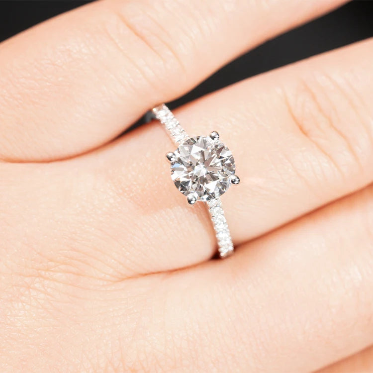 Goldleaf 18K White Gold Custom Personalized Engagement Ring IGI Certified Lab Grown Diamond for Women Wedding Ring