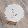 Round Shape Menu Cards Hot Stamping Monogram Wedding Invitation Custom Thank You Greeting Cards