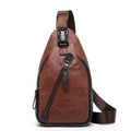 Wholesale Trendy Man PU Leather Side Sling Bags Single Shoulder Crossbody Purse Vintage Chest Bag for Men