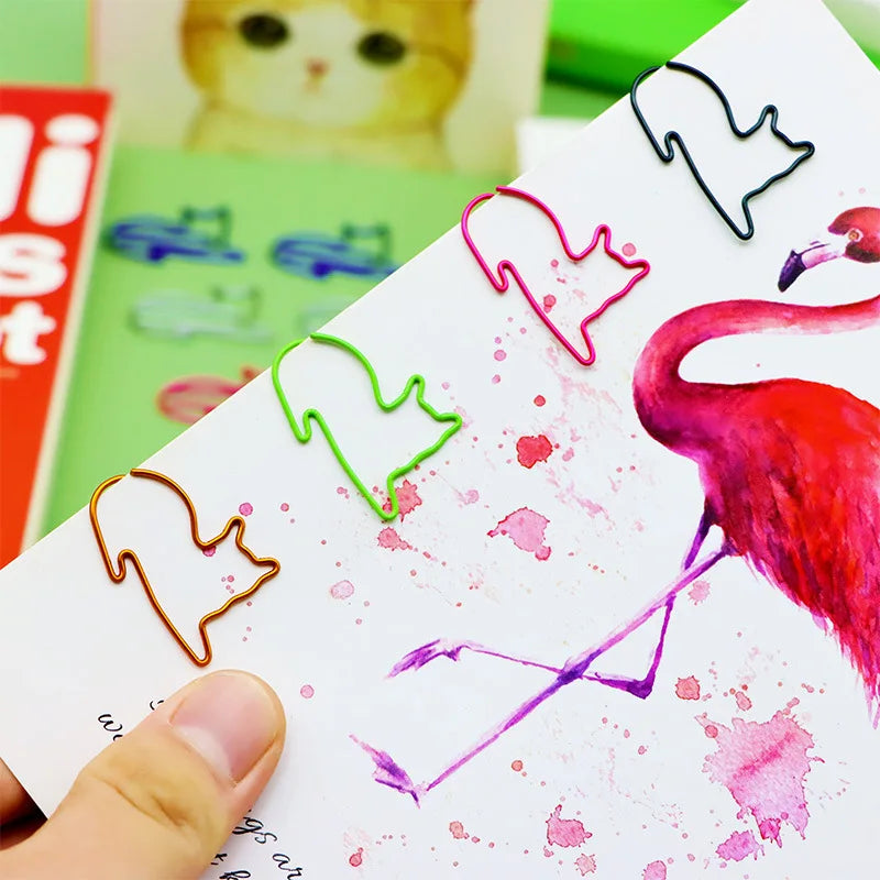 Wholesale Funny Animal Metal Paperclips Bookmark Planner Clips Cute Shaped Kitten Cat