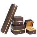 Shangliang Custom Brand Jewellery Set Personalized Portable Multi Function Clamshell Leather Storage Gift Pu Brown Jewelry Box