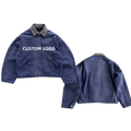 Custom Design Winter Style Quilted Lining Unisex Oversize Cropped Work Jacket Vintage Wash Distressed Duck Fabric Zipper Coat