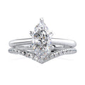 High-profile Luxury and Texture White Color Marquise Moissanite Solitaire Bride Wedding Rings Set Jewelry Women 925 Sterling Sil
