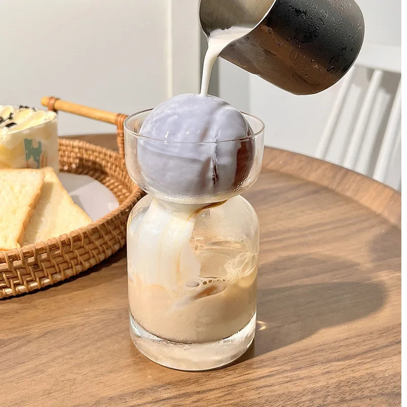 Hourglass Shape Ins Style  American Coffee Latte Glass Cup